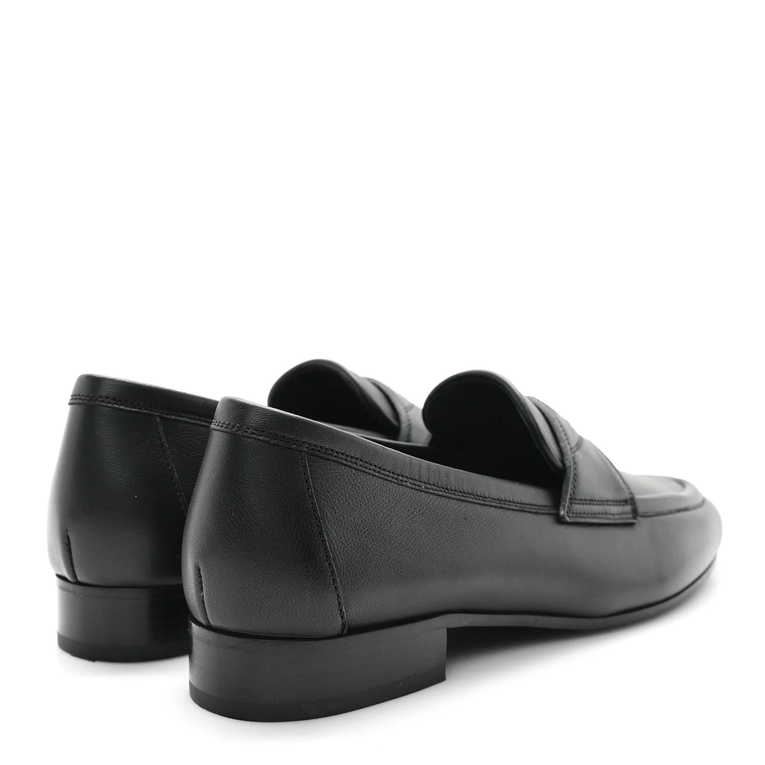 Calfskin Womens Stitched CC Loafers 36 Black