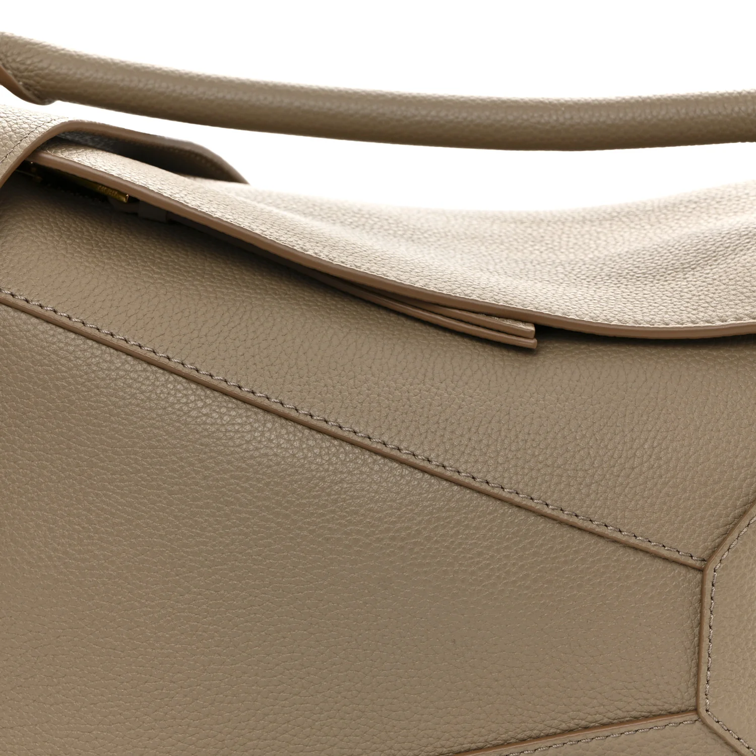 Grained Calfskin Small Puzzle Edge Bag Sand