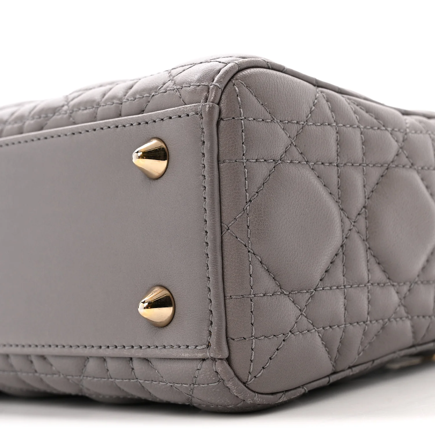 Lambskin Cannage Small Lady Dior Grey