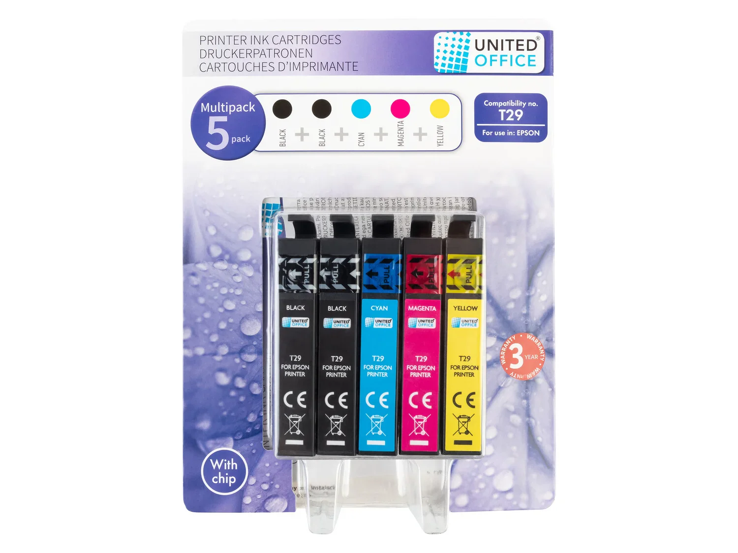 UNITED OFFICE Cartouches d'impression, 5 pices, Epson