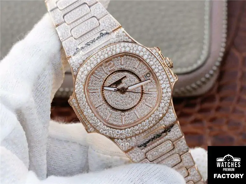 Patek Philippe Nautilus Jumbo 7021 / 1R-001 Full Paved Diamonds Dial
