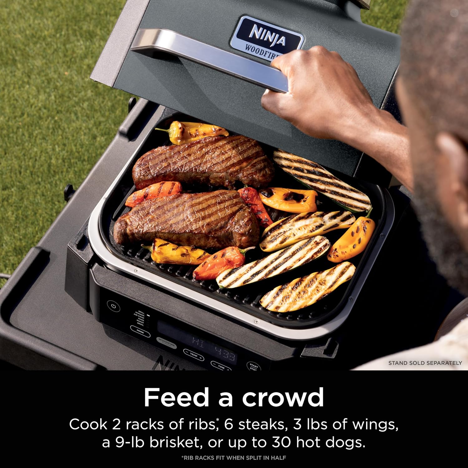 Ninja Woodfire Outdoor Grill & Smoker, 6-in-1, Air Fry, Bake, Broil, OG321