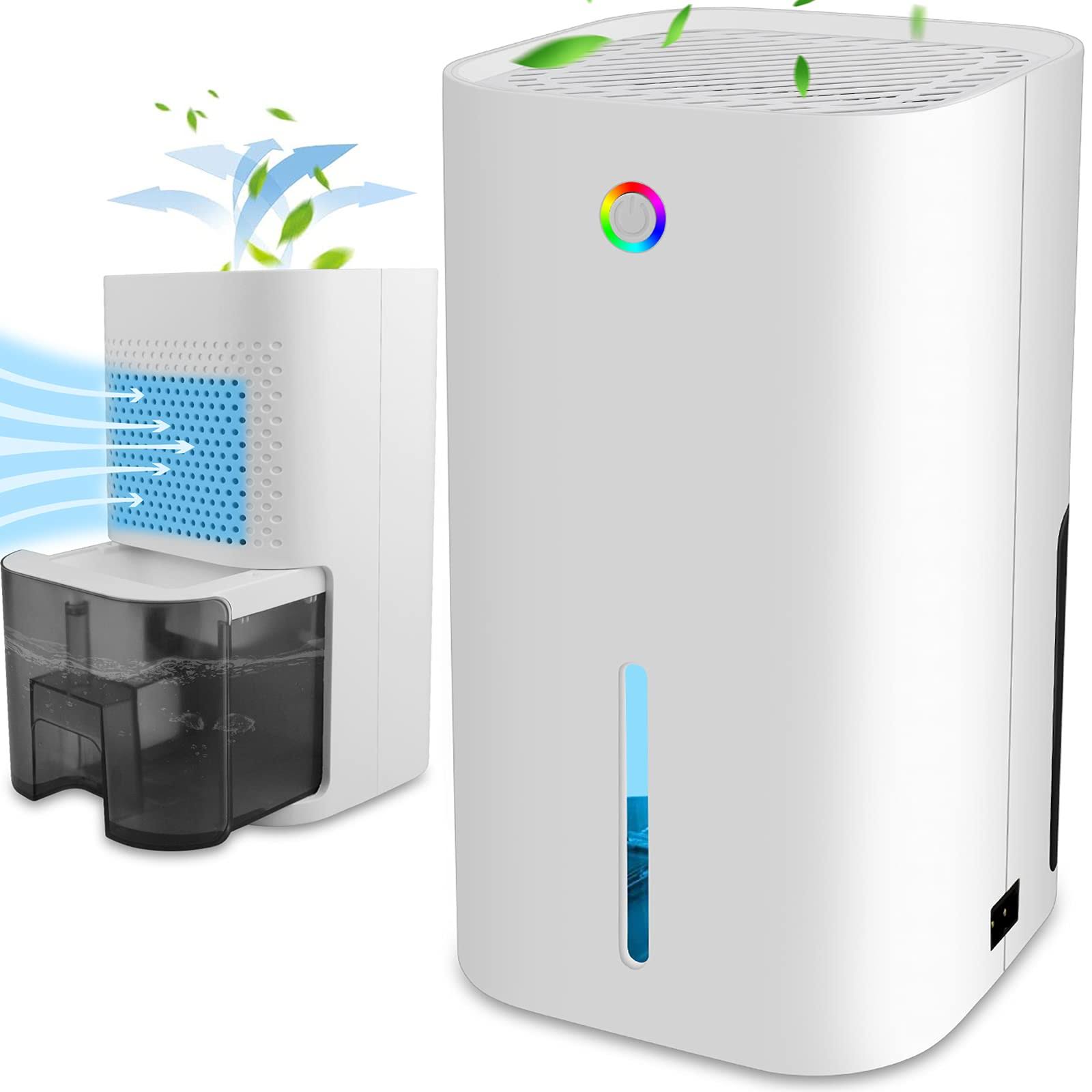 Dehumidifiers For Home Small Quiet 30oz/850ml Portable Electric With Smart Features Auto-off For Damp Home, Room, Bedroom