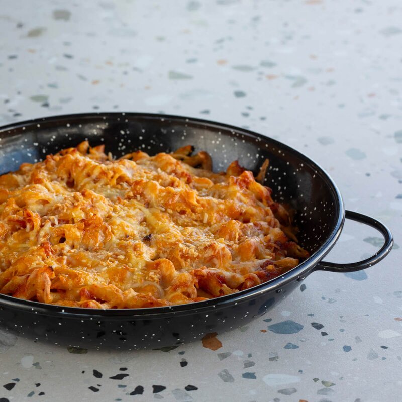 Paellapannen 22 cm emalijert