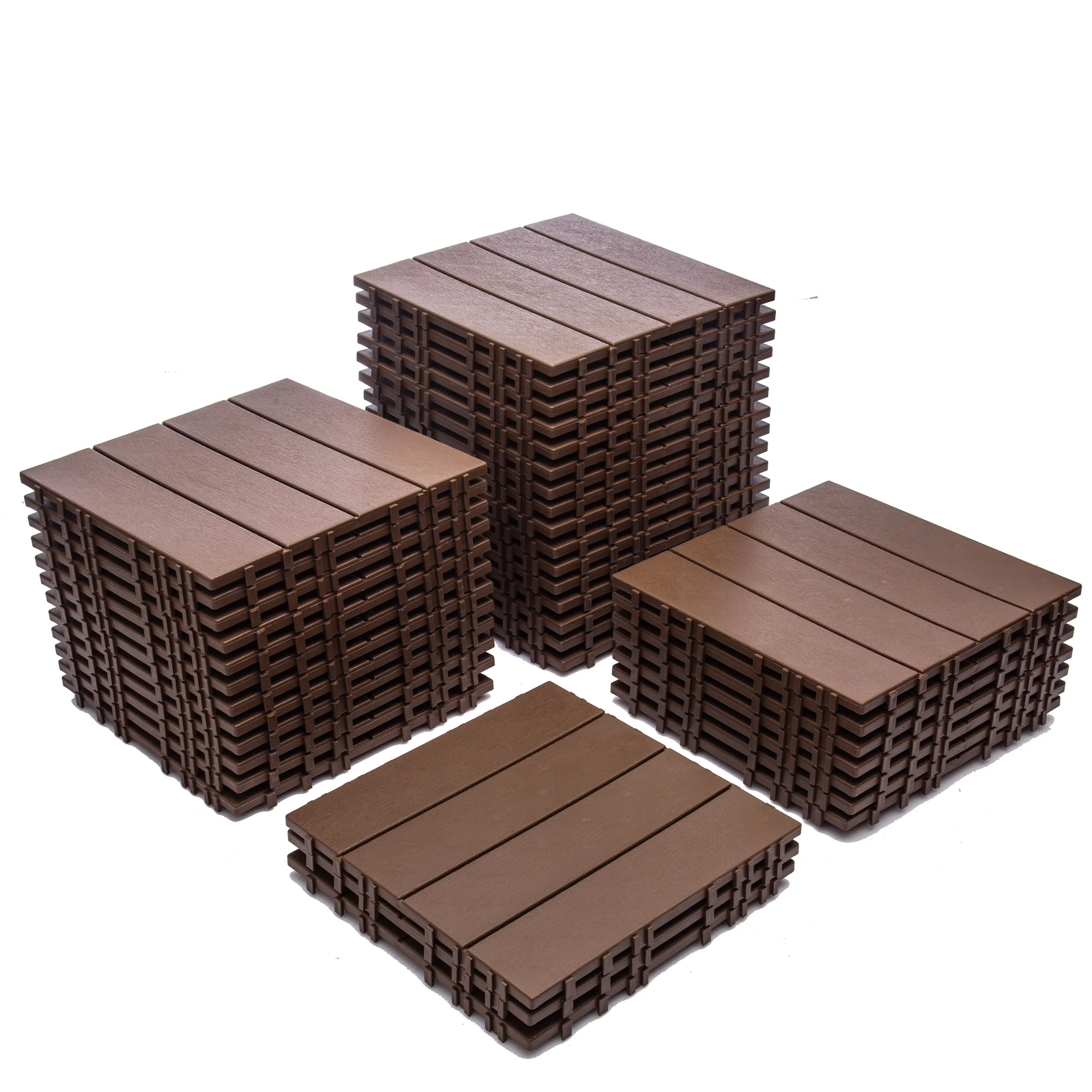 76-Pack Plastic Interlocking Deck Tiles 68.80 Sq.Ft Outdoor Plastic Flooring Super Durable Waterproof All-Weather Indoor/Outdoor(Gray) - Image 9
