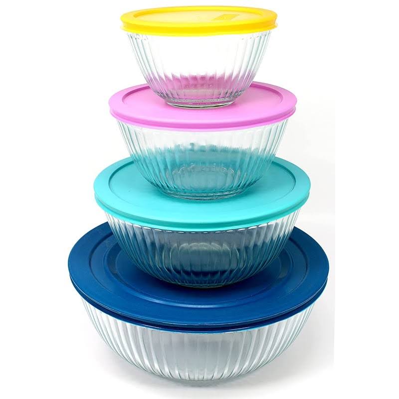 Pyrex 8-Piece 100 Years Glass Mixing Bowl Set Limited Edition