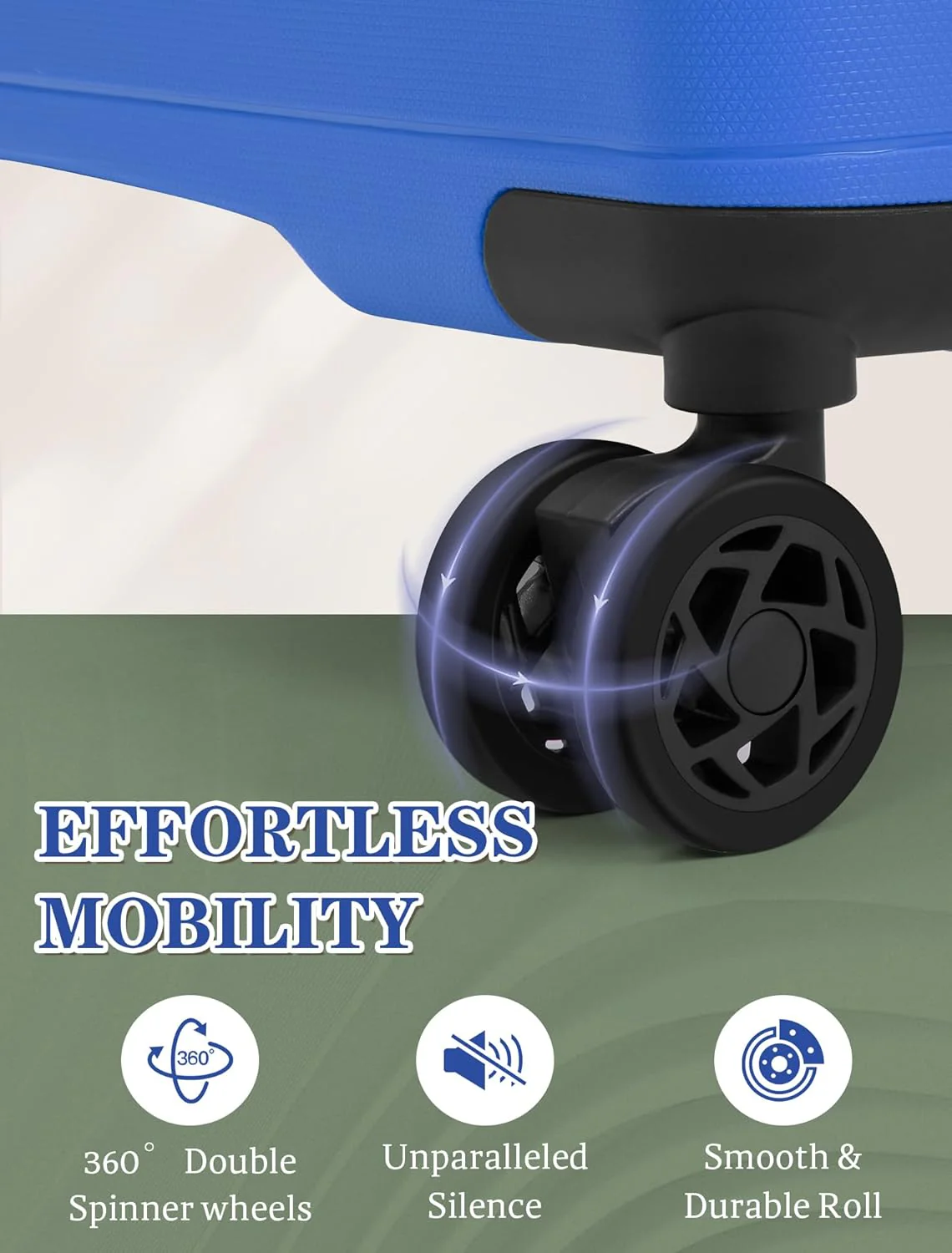 Ensemble de 5 valises à roulettes, valise rigide en ABS avec roulettes multidirectionnelles