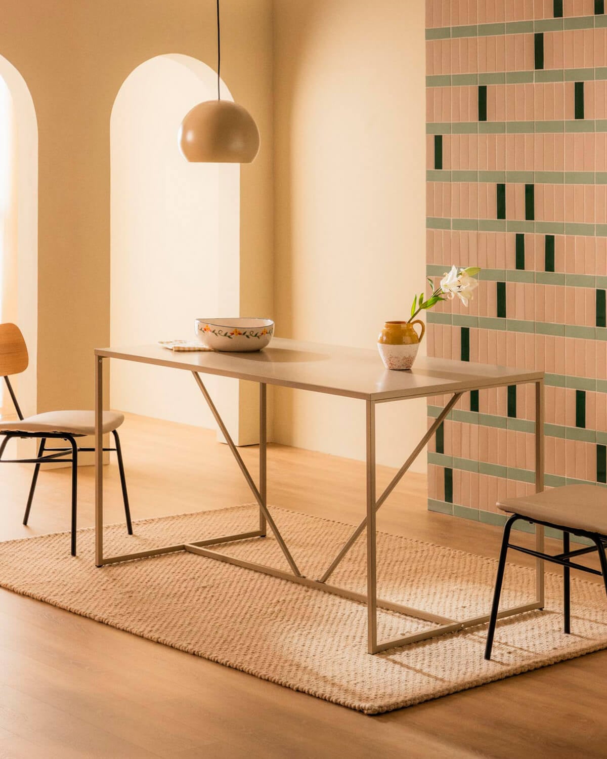 Ibiza - Mesa de Comedor de Acero Laminado (140x80 cm) Ibiza