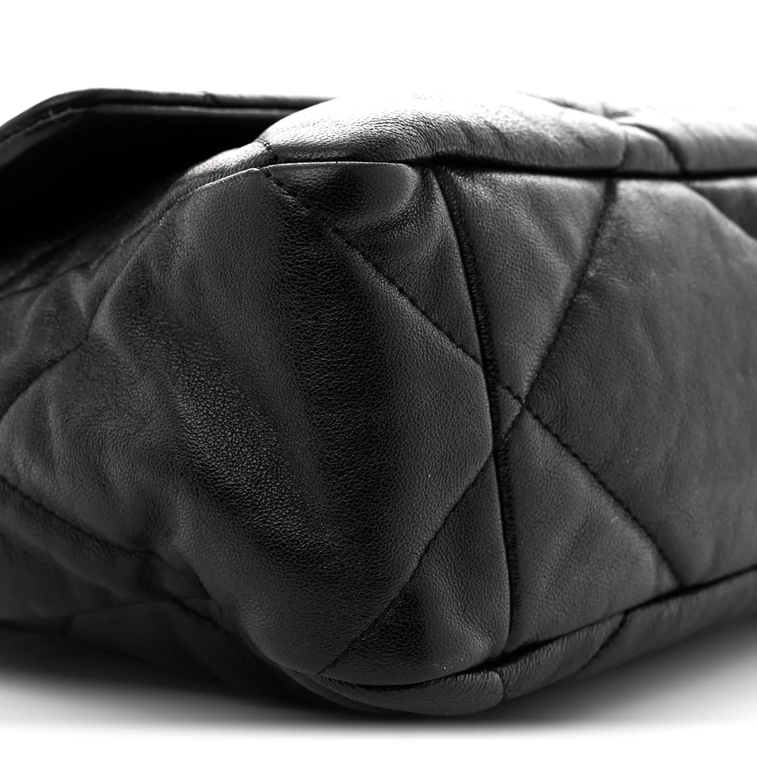 Goatskin Quilted Large Chanel 19 Flap Black