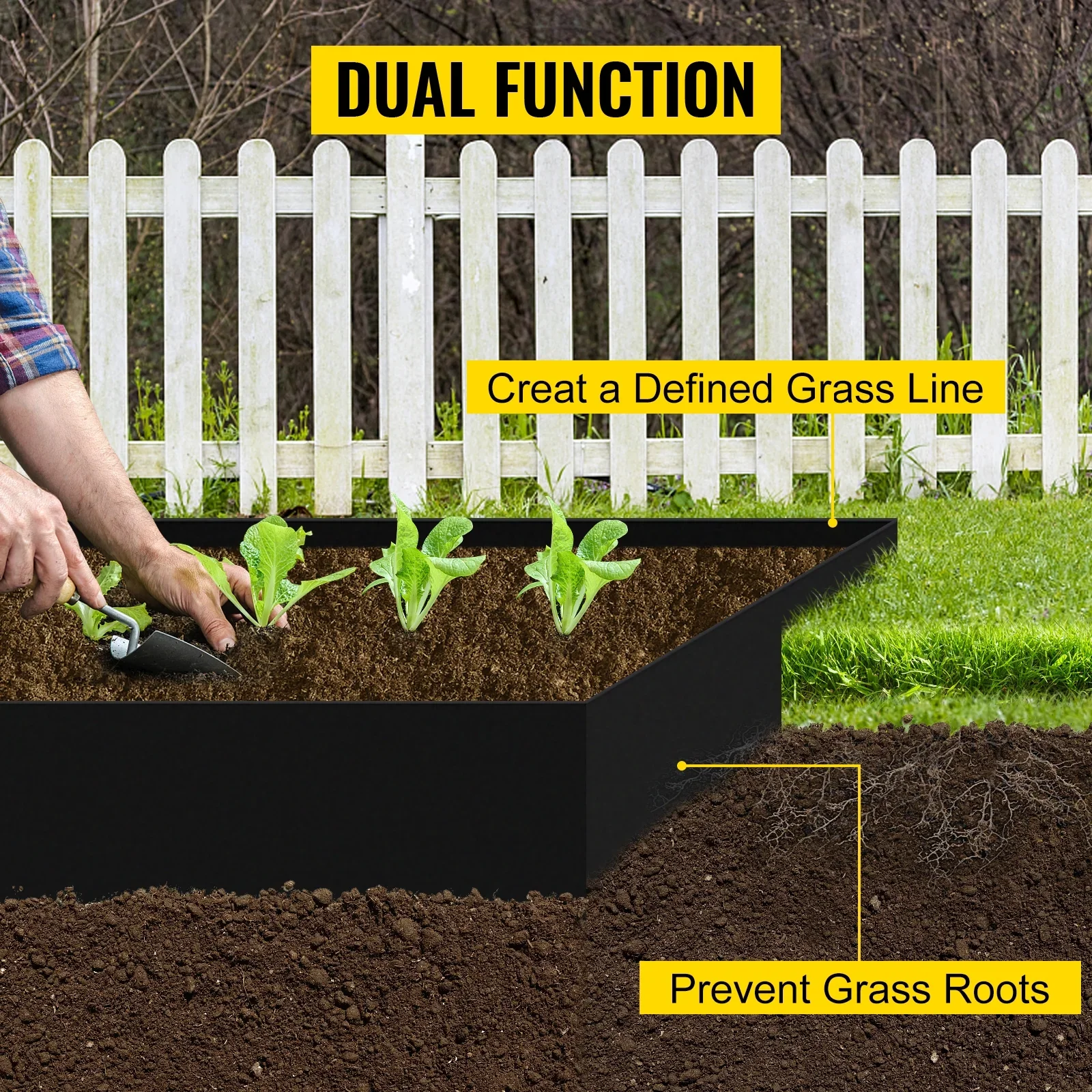 BENTISM Landscape Edging Terrace Board 80 ft Length 10 inch Depth Lawn Garden