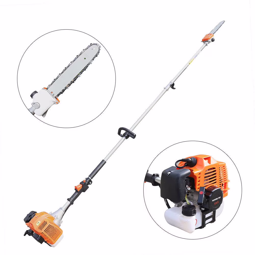 52CC 2-Stroke Gas Powered Pole Saw,Long Reach Extension Tree Trimming Cutting Tool for Sawing High-Altitude Branches