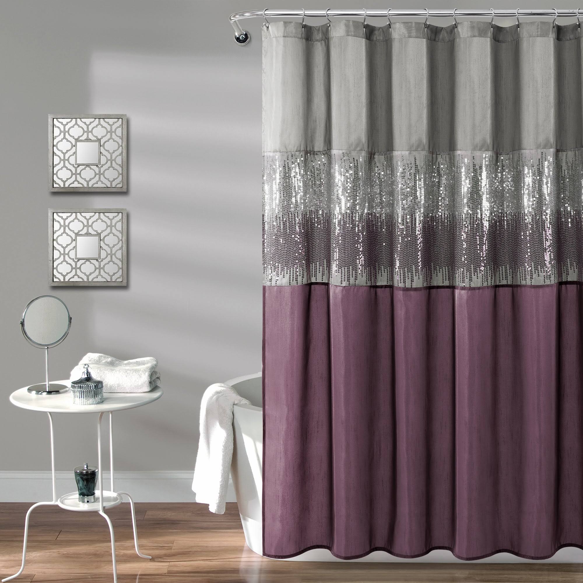 Lush Decor Night Sky Shower Curtain Gray/Purple 72x72