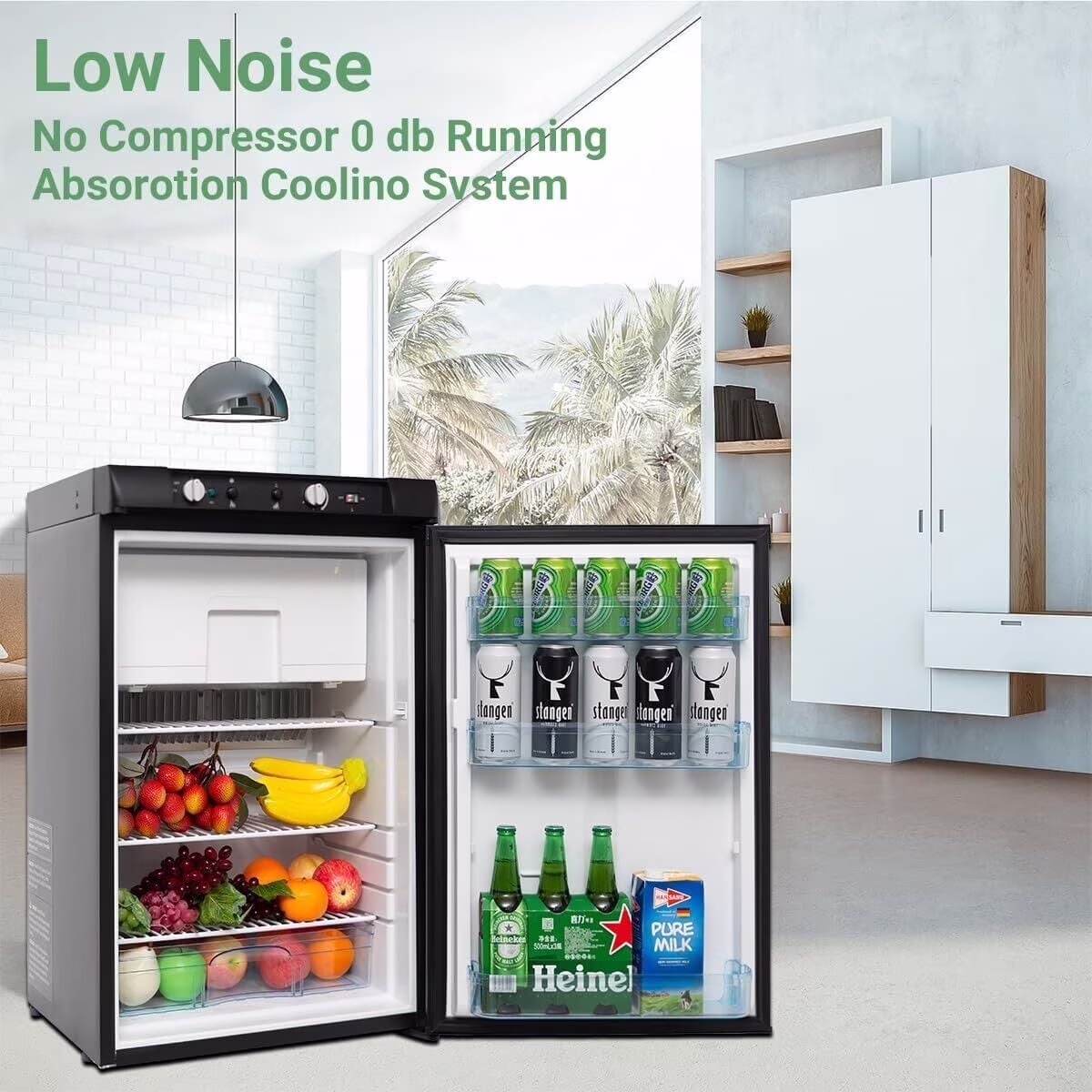 3 Way Fridge Gas/12V/110V 3.5 Cu.ft Propane Camping Refrigerator Fridge