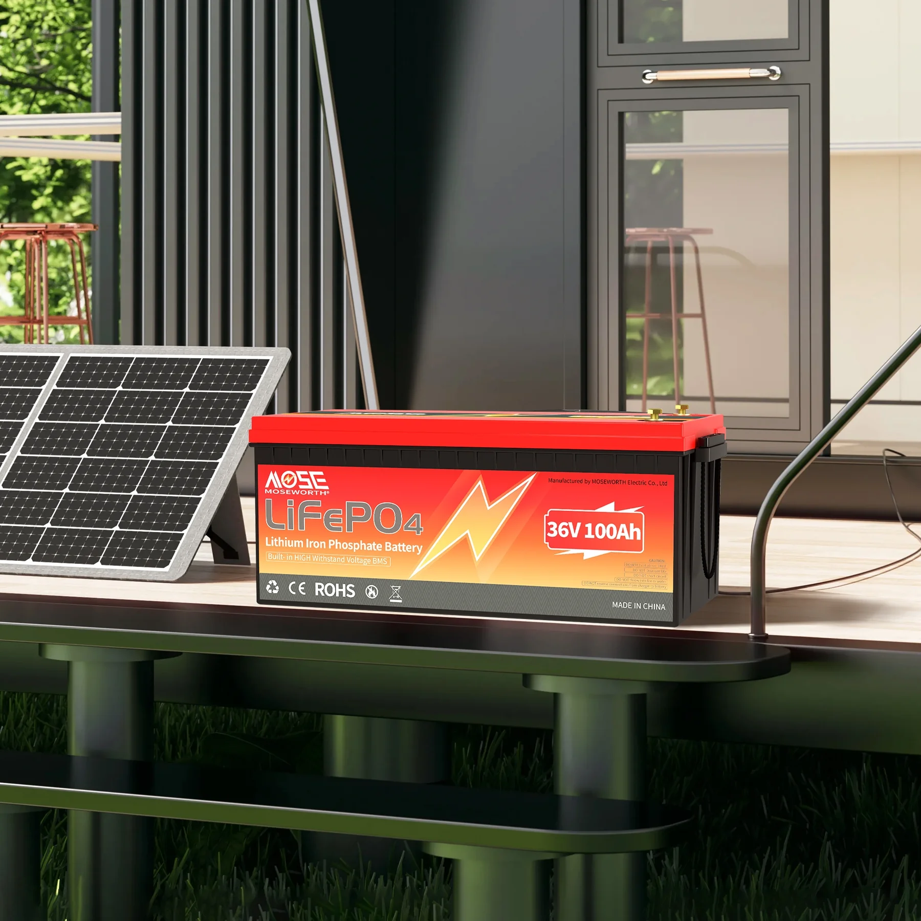 36V 100Ah LiFePO4 Golf Cart Battery,Built in 200A BMS, Lithium Batteries for RV,Marine,Van,Solar,Camping,Trolling Motor - Image 6