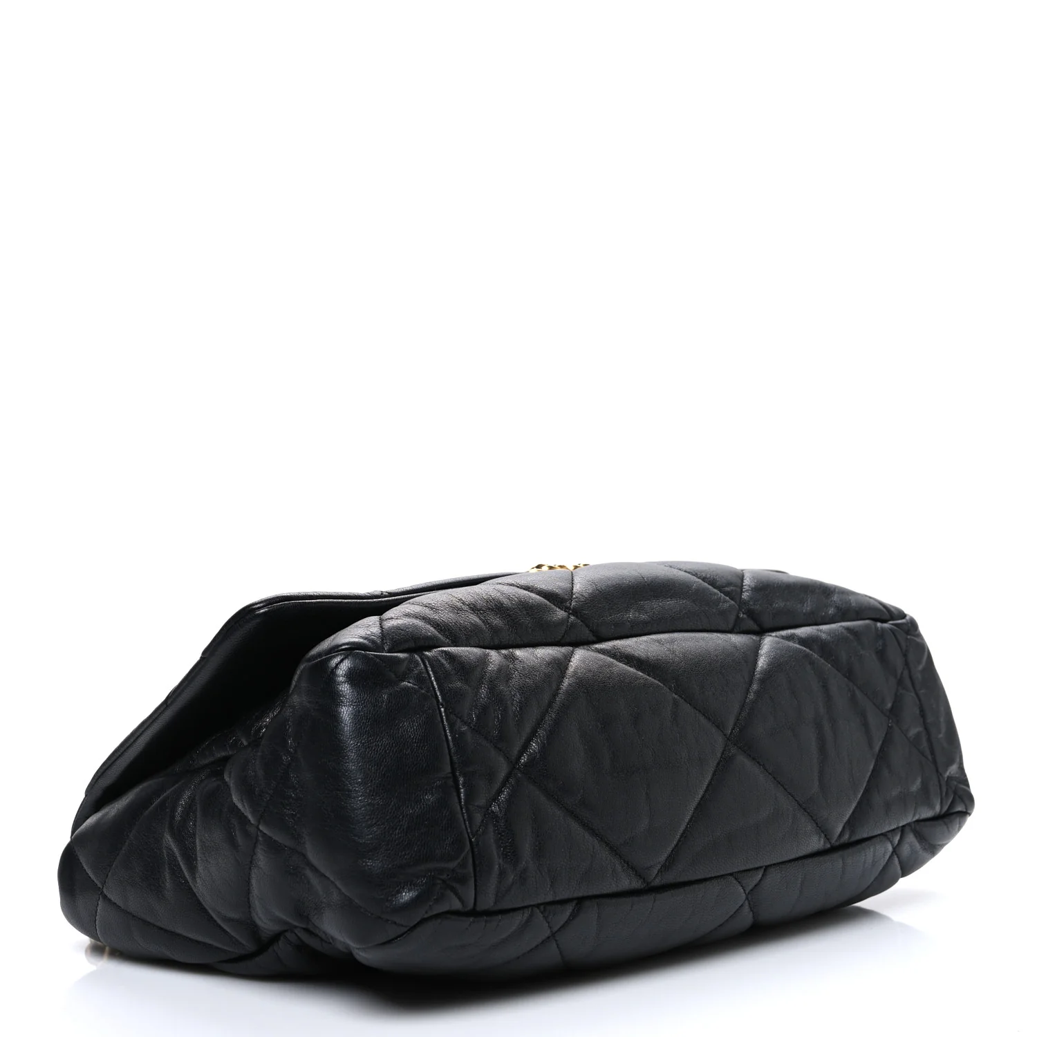 Shiny Goatskin Quilted Maxi Chanel 19 Flap Black