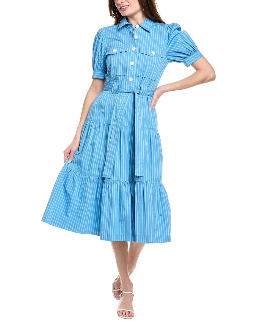 derek lam 10 crosby blue dress Shanaya Front Wrap Dress