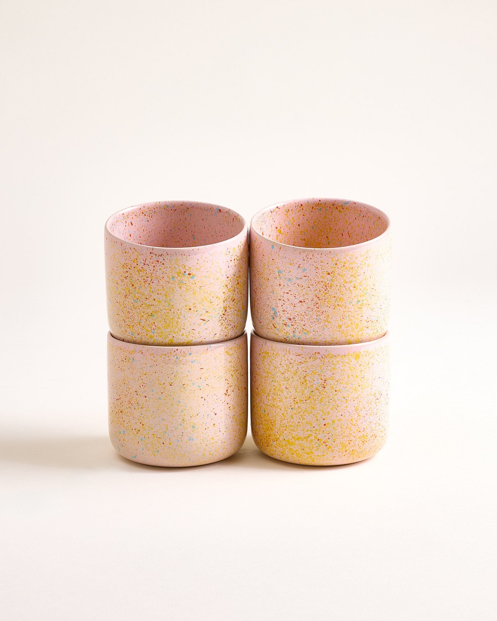 NÓDOA - LARGE CUP SPECKLED PINK SET OF 4