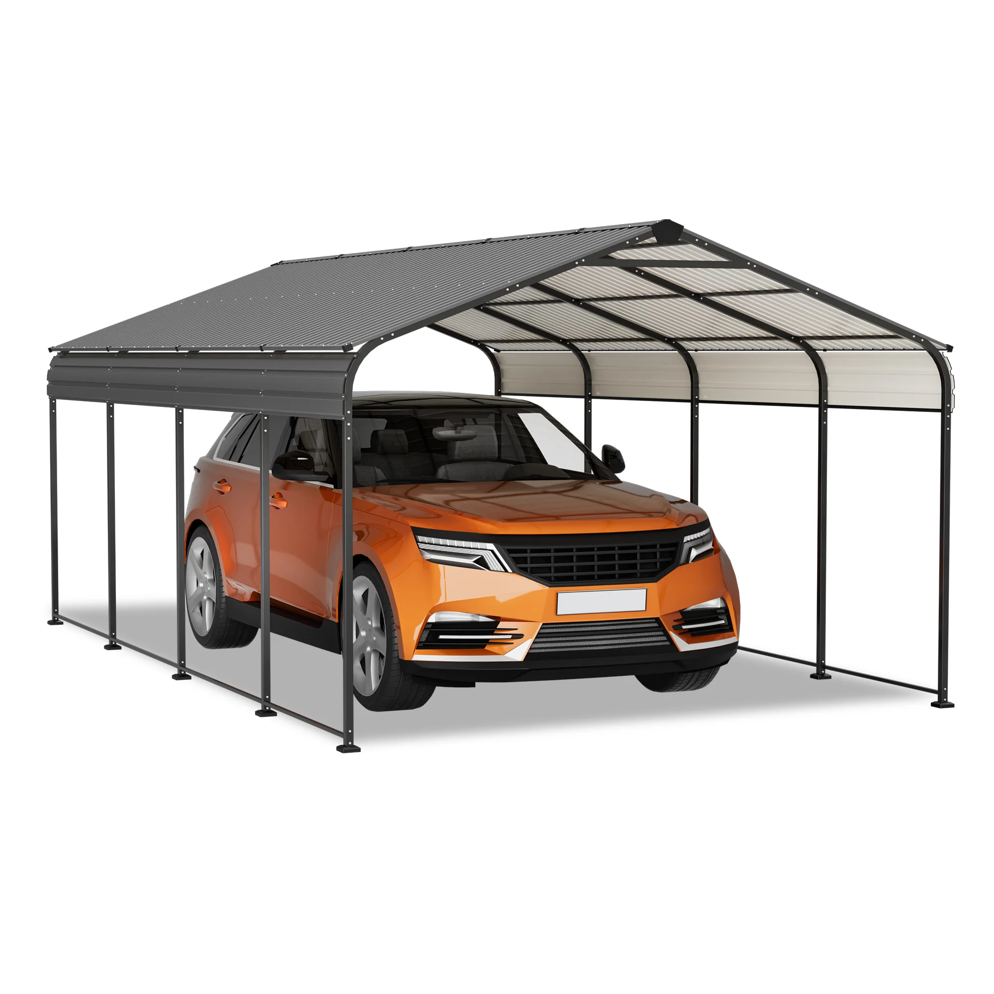 AECOJOY 12X20 FT Metal Carport, Outdoor Car Shelter All Weather, Heavy Duty Outdoor Galvanized Car Shelter