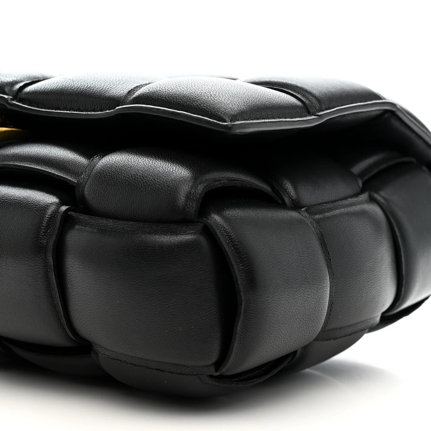 Nappa Maxi Intreccio Padded Cassette Crossbody Bag Black