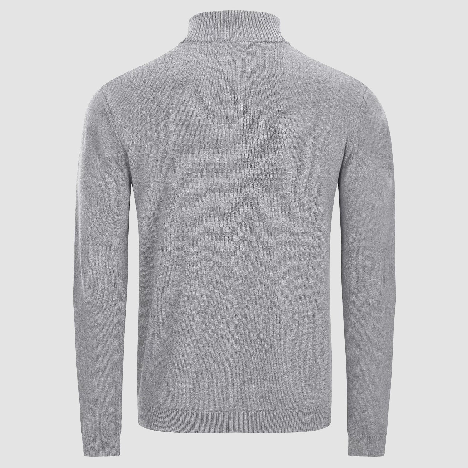 Pull homme décontracté à col roulé en maille avec fermeture éclair 1/4