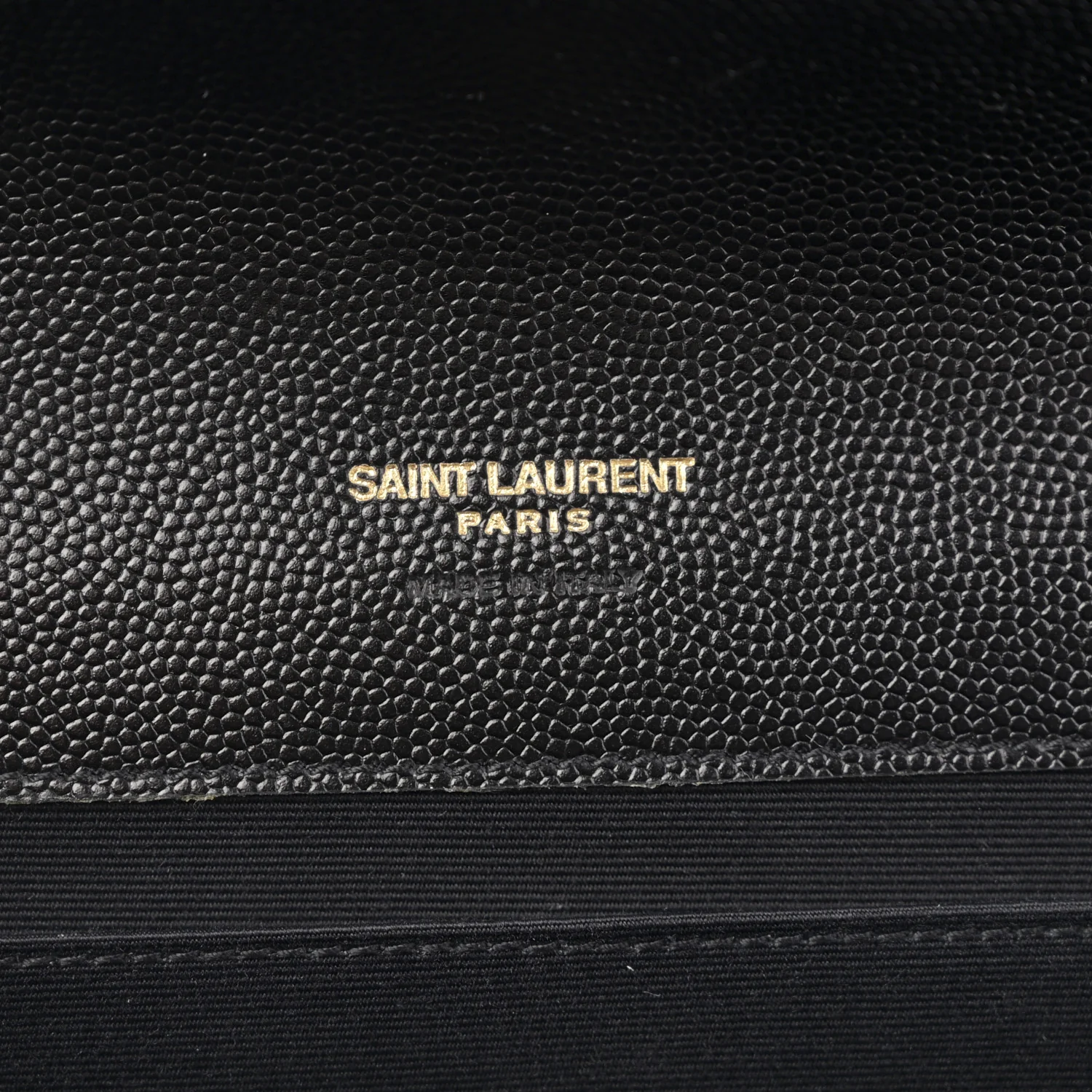 Grain De Poudre Matelasse Chevron Monogram Envelope Clutch Black