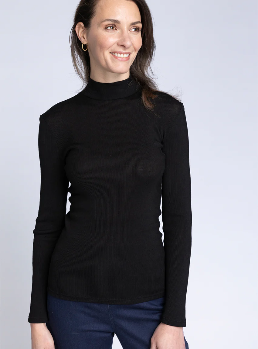 Pull chaussette femme laine et soie  noir