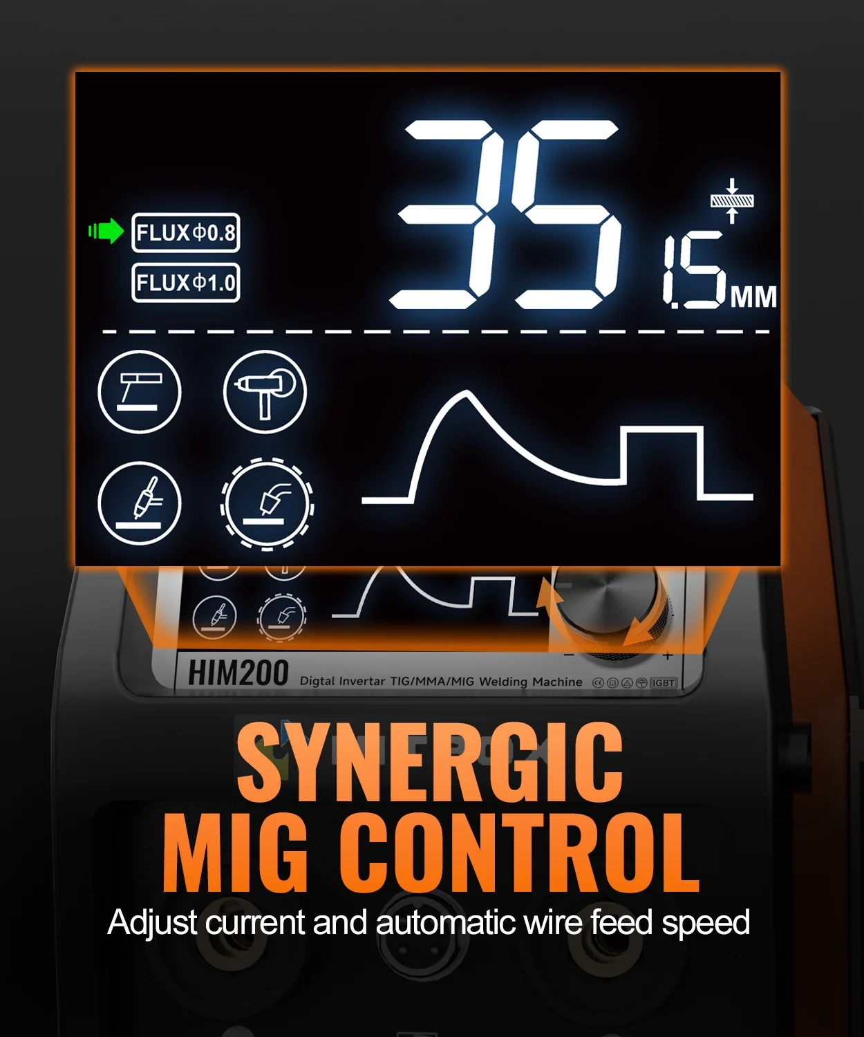 3 in 1 MIG Welder Machine, Synergetic 140A Flux Core Wire Feed Welder 110V/220V, MMA/ MIG/ Lift TIG, Portable Welding Machine - Image 7