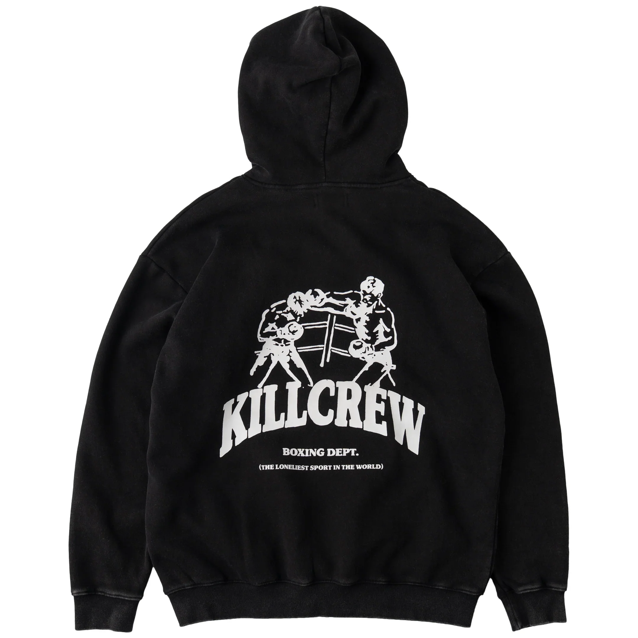 OVERSIZED LUX BOXING DEPARTMENT HOODIE - BLACK / WHITE