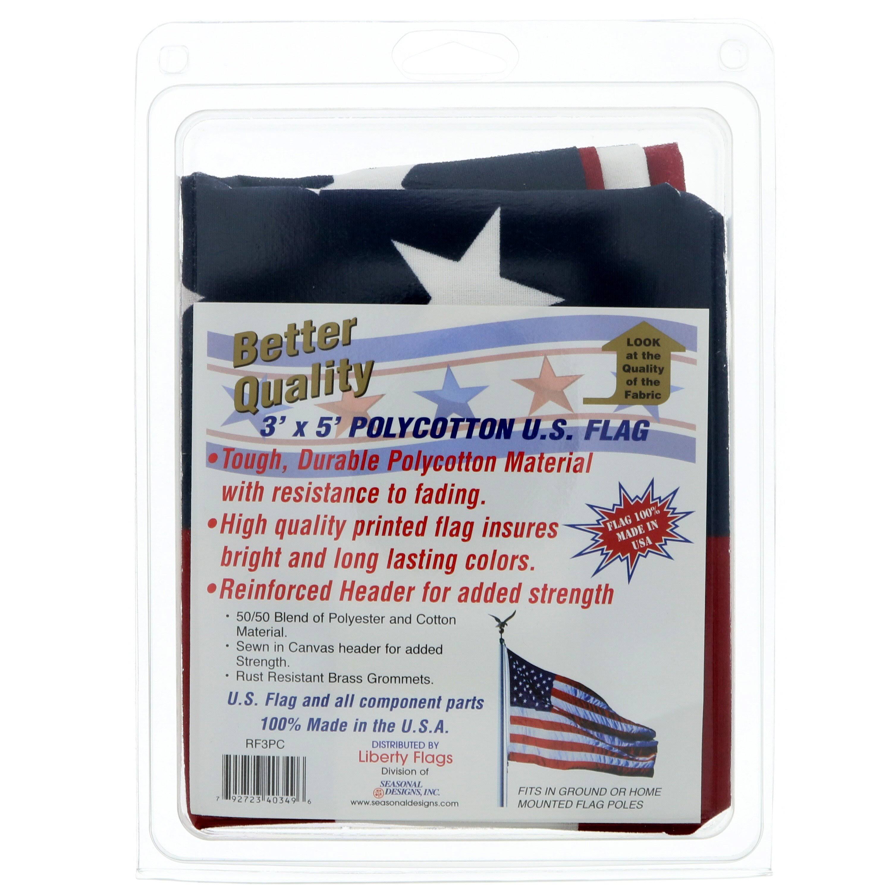 Seasonal Designs 3' x 5' US Polycotton Replacement Flag