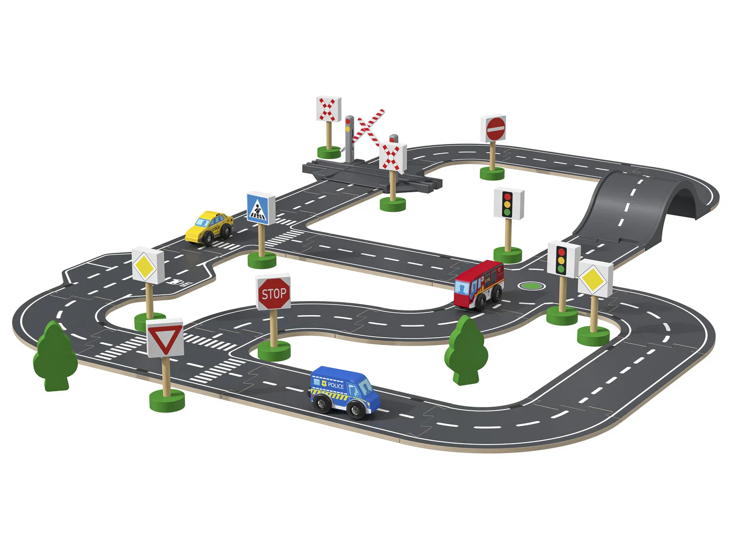Playtive Set de circuit en bois