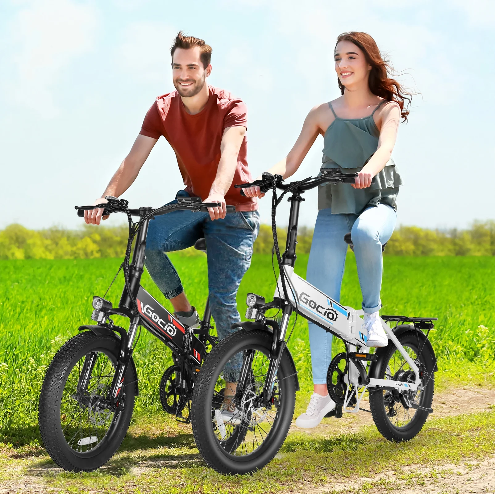 Foldable Electric Bike for Adults, Peak 750W Electric Mountain Bicycles, 20" * 2.4" Fat Tire Electric Bicycle, 375Wh 48V Removable Lithium-Ion Battery,Urban Commuter Ebike Man Woman UL2849(White) - Image 2