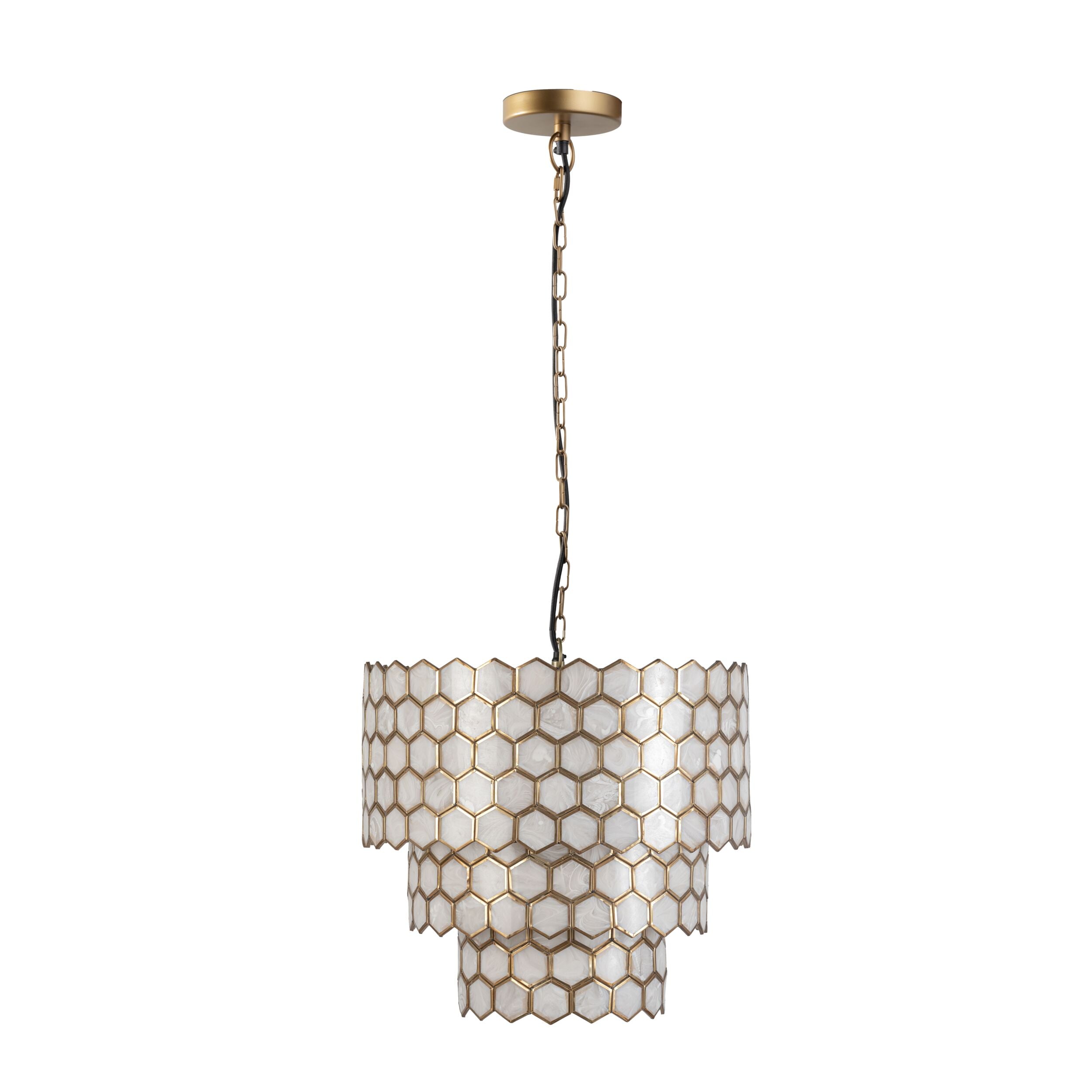 Honeycomb 3 Tier Resin Chandelier 44x45cm