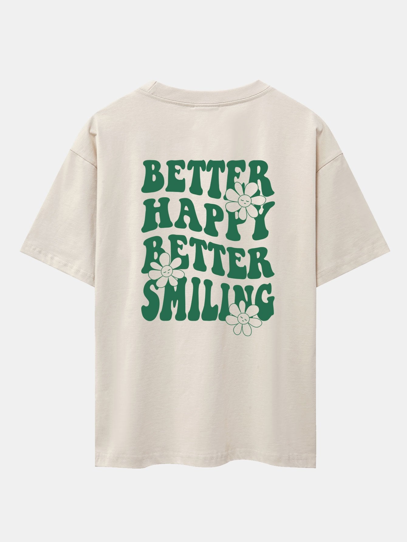 T-shirt oversize à imprimé floral et slogan au dos