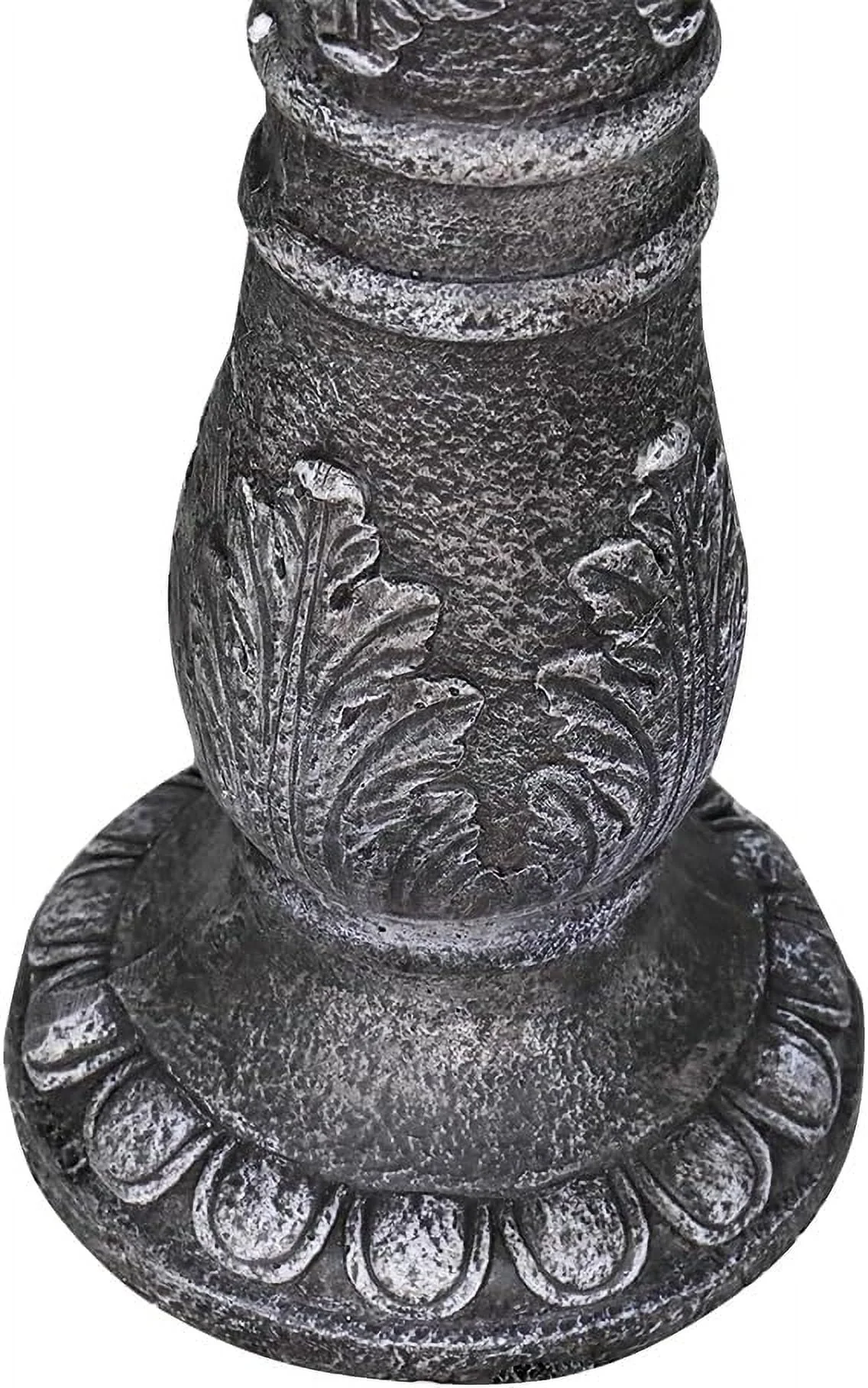 24.4 H Cement Bird Bath for Garden- Fibre Reinforced Concrete Bird Baths for Outdoors, Large Size Vintage Carved Pedestal Birdbath for Patio, Yard, Lawn -20��Dia. X 24.4��H Bird Fountain
