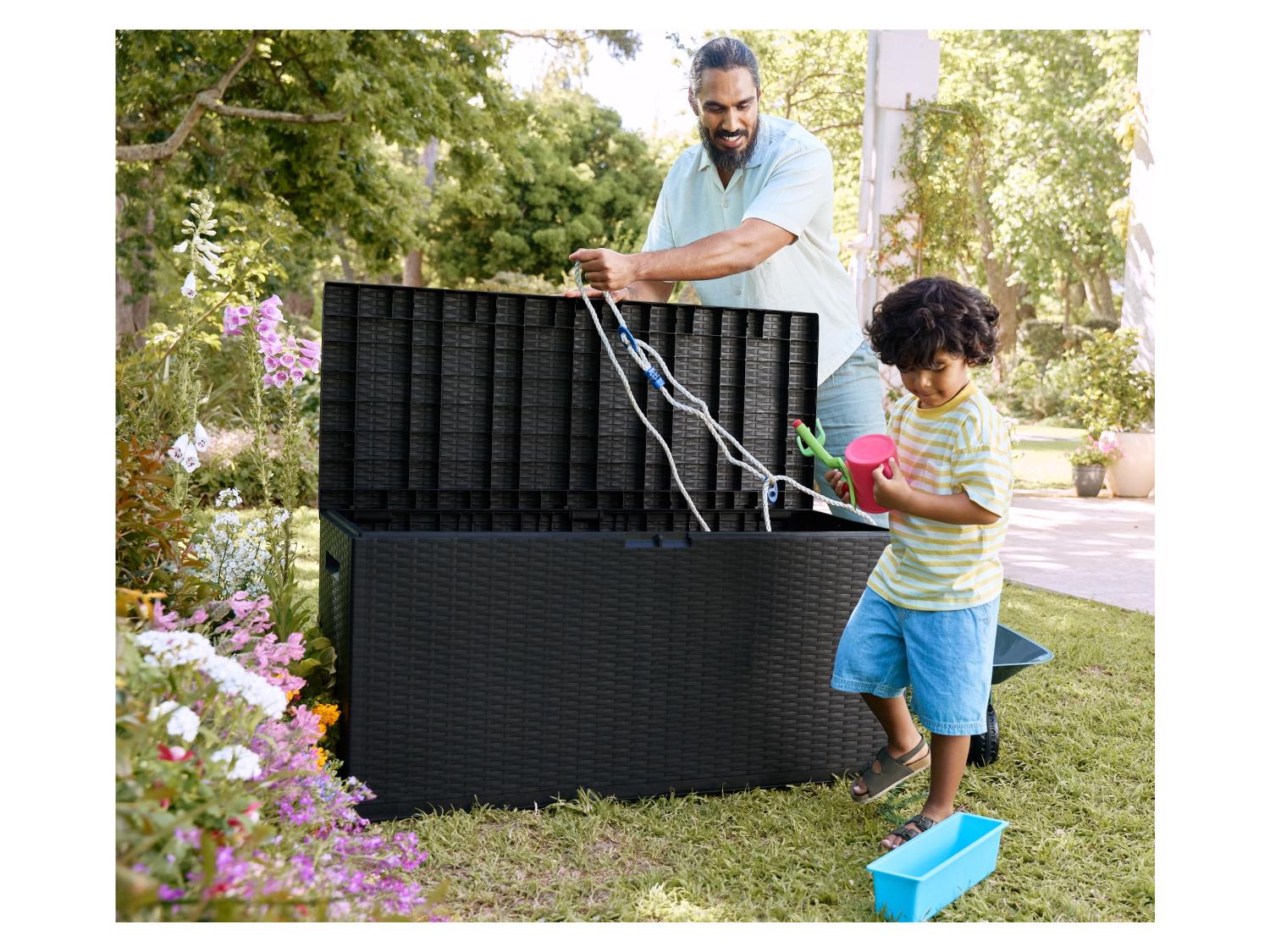 LIVARNO home Coffre de rangement, 350 L, noir