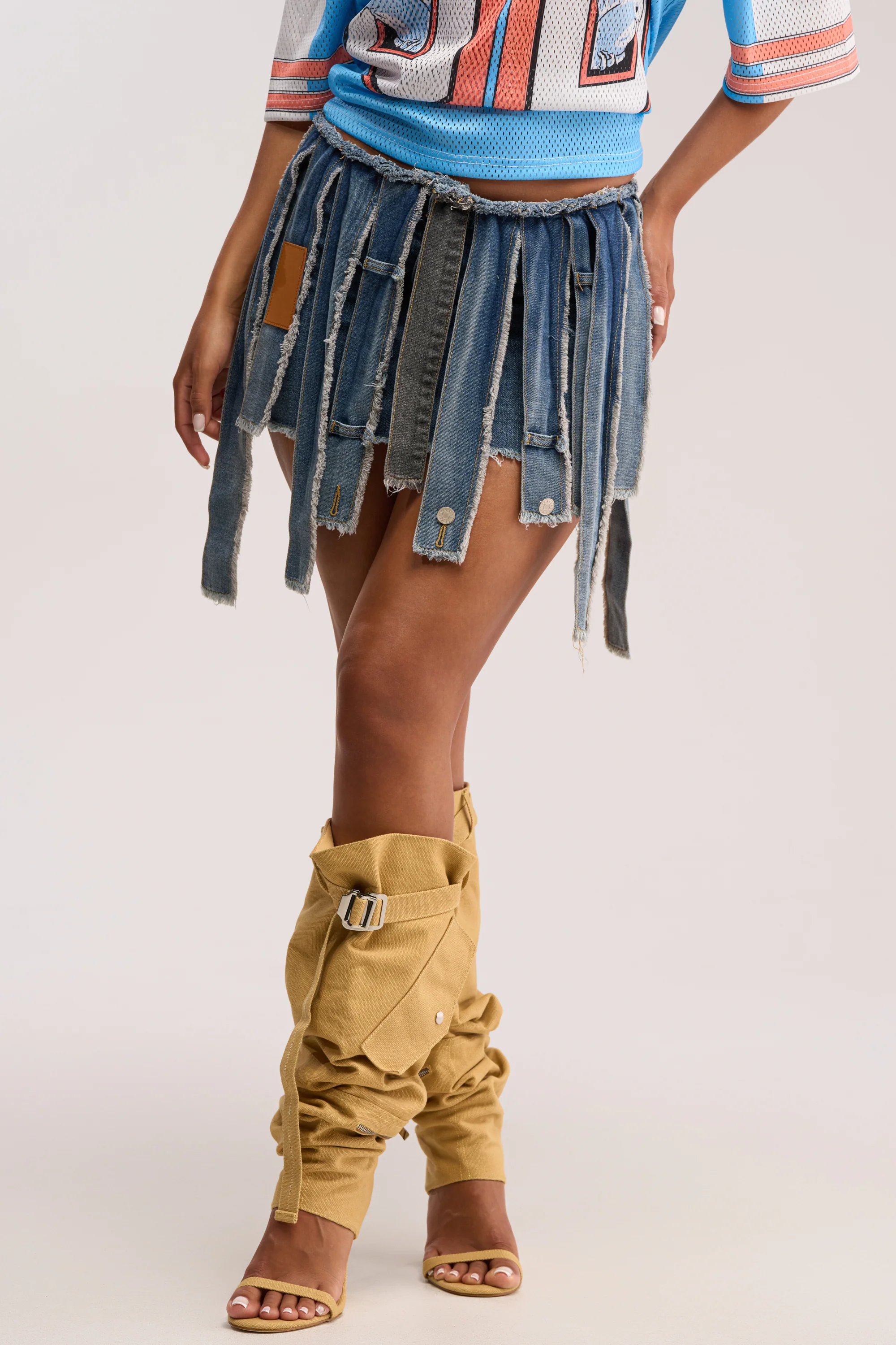 STRIPPED DENIM SKIRT - Akira Store
