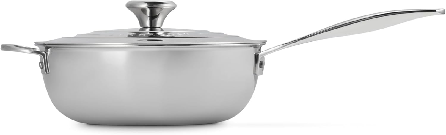 Le Creuset Tri-Ply Stainless Steel Pan 3.5 Quart Nonstick Saucier