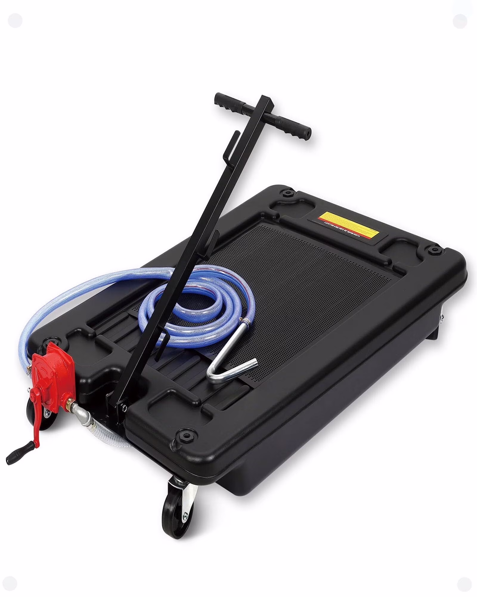 20 Gallon Electric Oil Drain Pan with 110V Pump 8 Ft Hose, Low Profile T Folding Handle Oil Drain Cart for Truck Cars SUVs(20 Gal-Electric-Metal) - Image 5