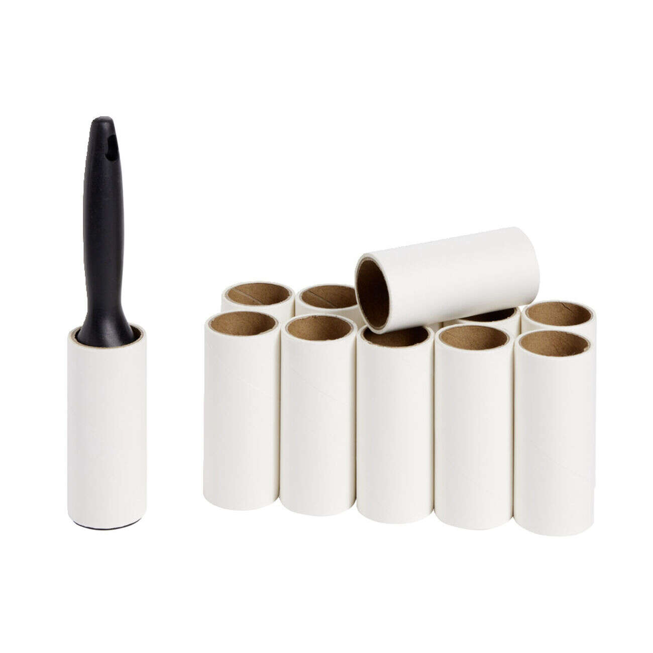 Brosse adhésive avec 12 rouleaux de recharge papier Ø5xH20cm