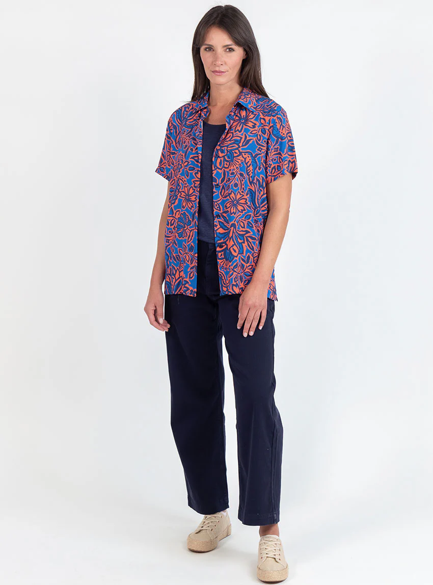 Pantalon femme 7/8ème bleu marine