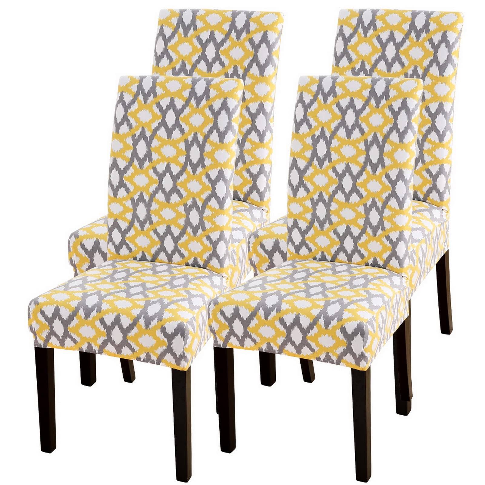 SearchI Dining Room Chair Covers Set of 4, Stretch Parsons Chair Slipcovers Super Fit Spandex Removable Washable Kitchen Chair Protector Cover for