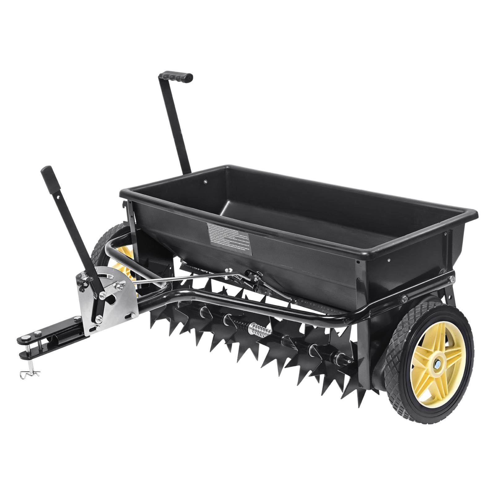 VEVOR Broadcast Spreader 100 lb Tow Behind Poly Drop Spreader with 10