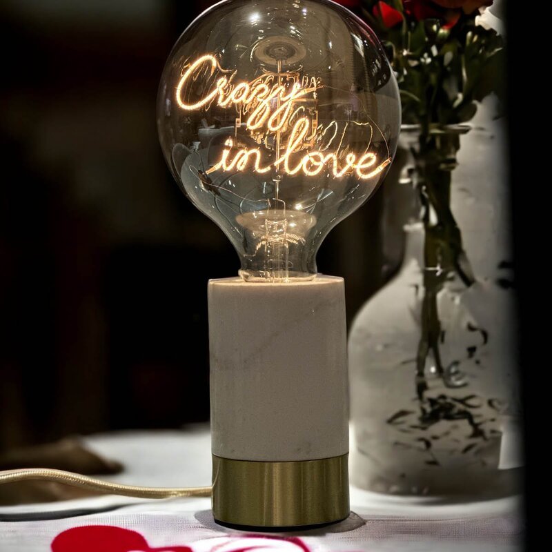 MITB Romance sokkel bordlampe 12 cm hvit marmor