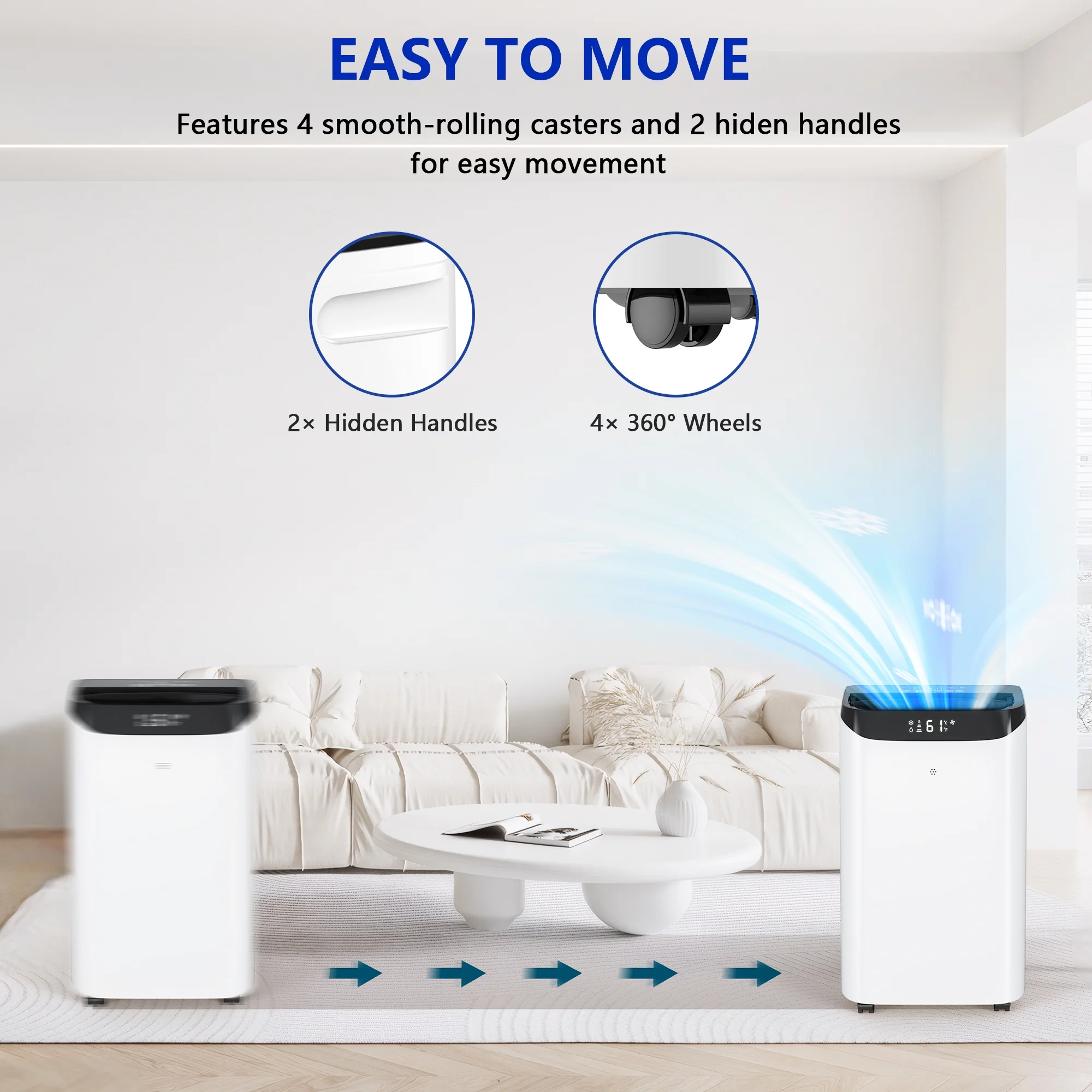 12000 BTU Portable Air Conditioner Cools up to 500 Sq. ft, 3-in-1 AC, Dehumidifier, Fan - Image 8