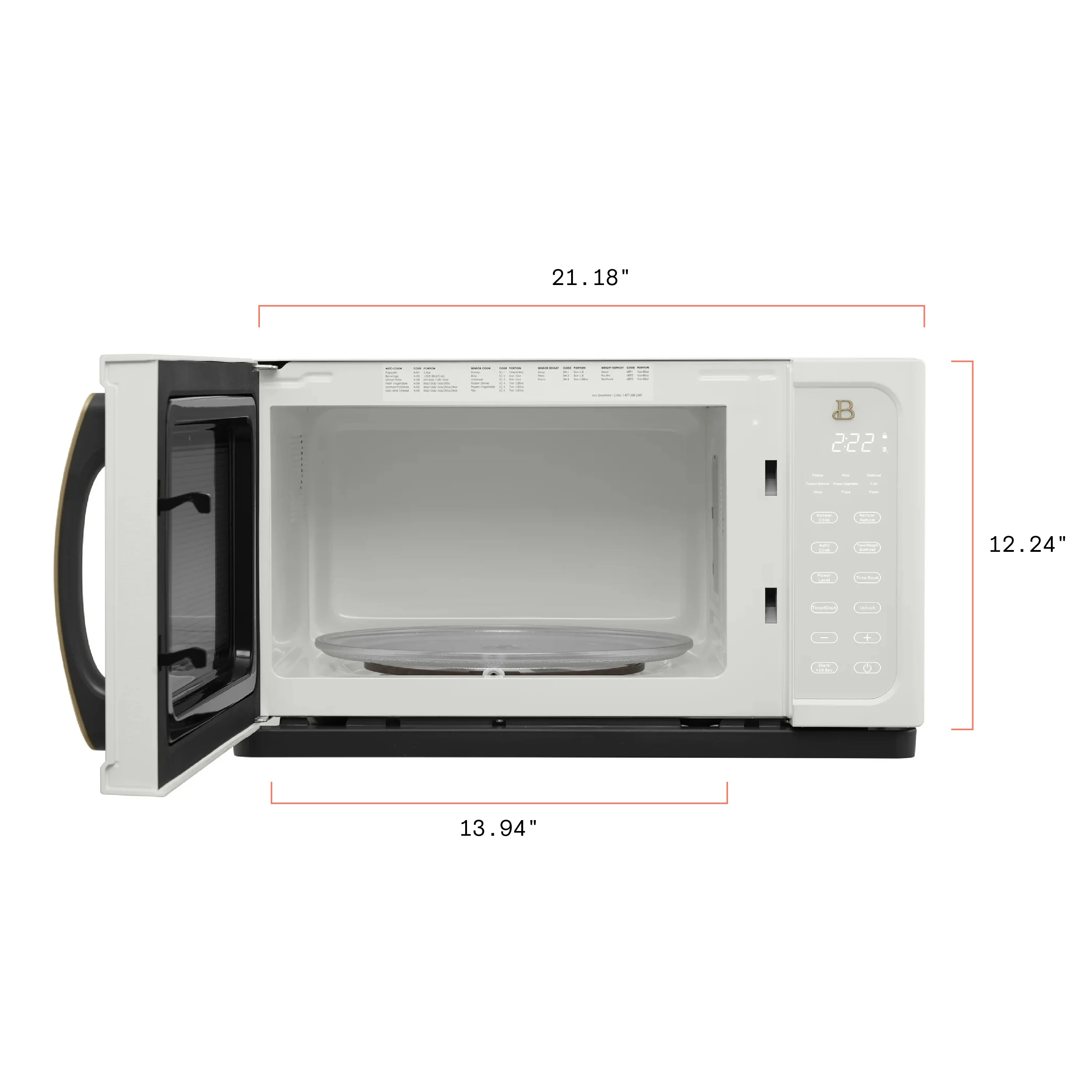 Beautiful 1.1 Cu ft 1000 Watt, Sensor Microwave Oven, White Icing, New(White Icing) - Image 5