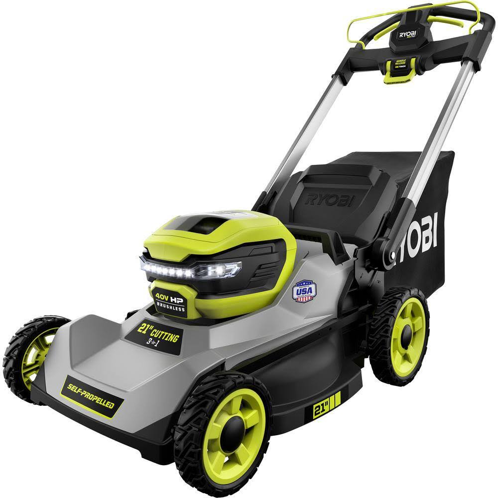 Ryobi 40V HP Brushless 21 in. Cordless Battery Walk Behind Self-Propelled Lawn Mower with (2) 6.0 Ah Batteries and Charger