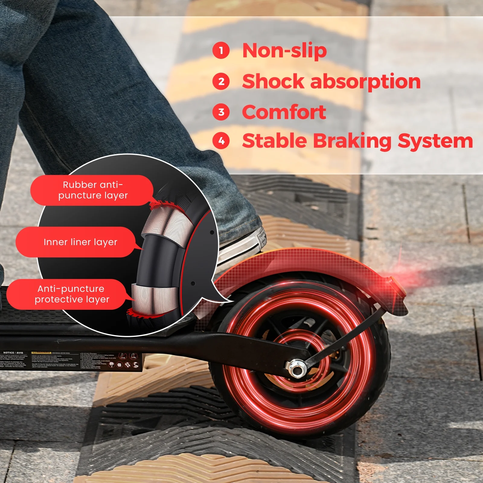 Electric Scooter Adult, 350W Motor, 21 Miles Long Range, 19 mph 8 5" Pneumatic tire Folding Commuter Electric Scooter for Adults Teens, Superior Performance Smart App Dual Braking(Black) Image 4