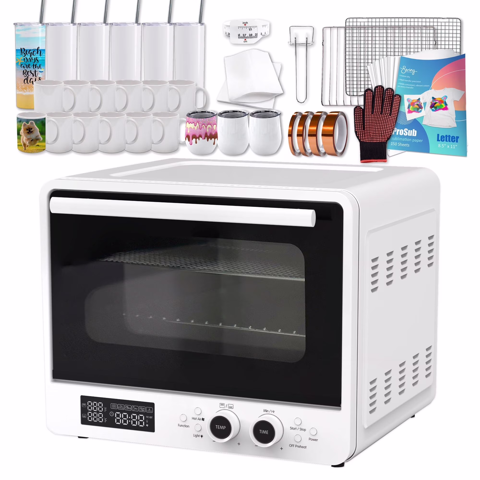 Prosub Large 40 L Convection Sublimation Oven Deluxe Bundle for Cups & Tumblers