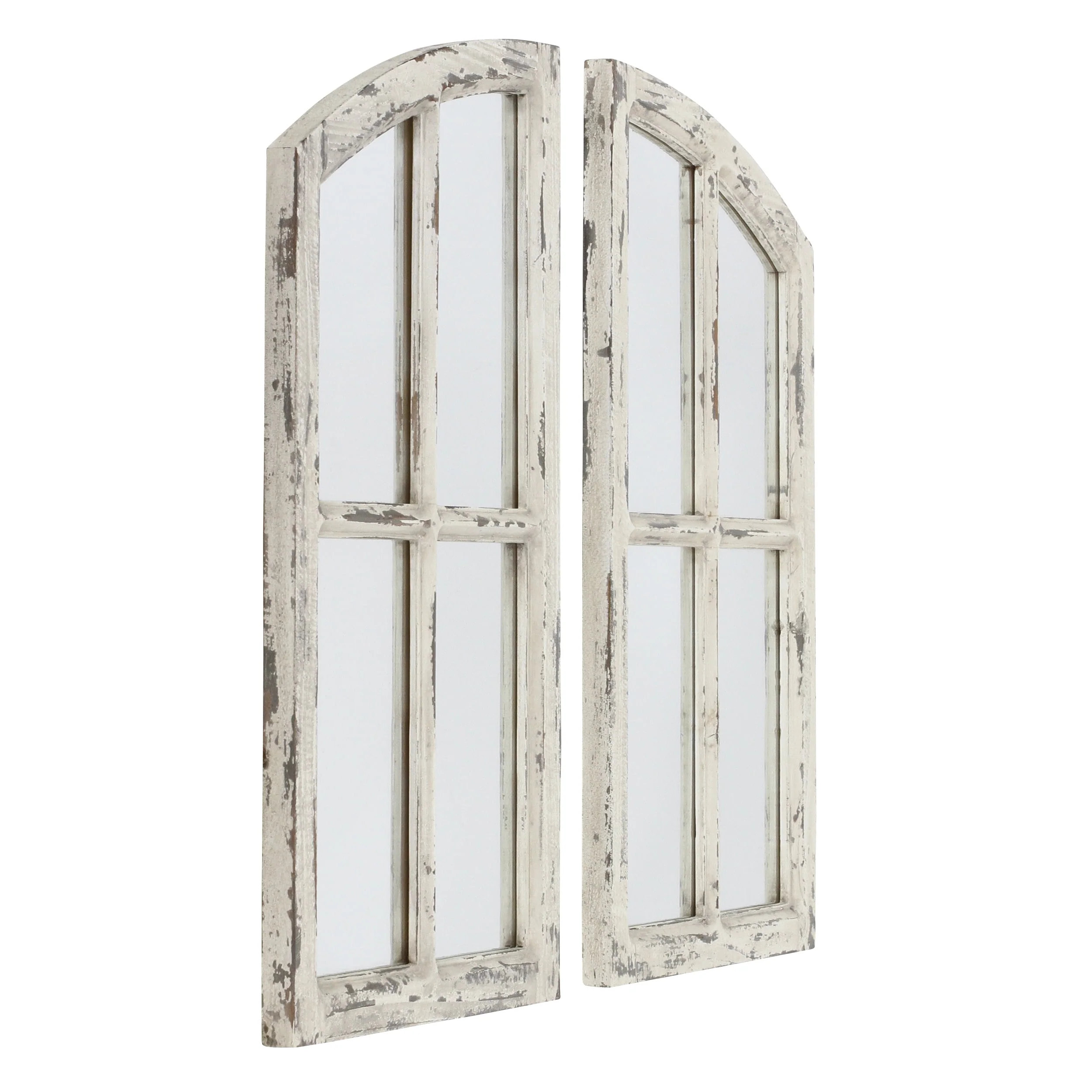 Jolene Arch Window Pane Mirrors Off-White 27" x 15" (Set of 2) by - Image 3