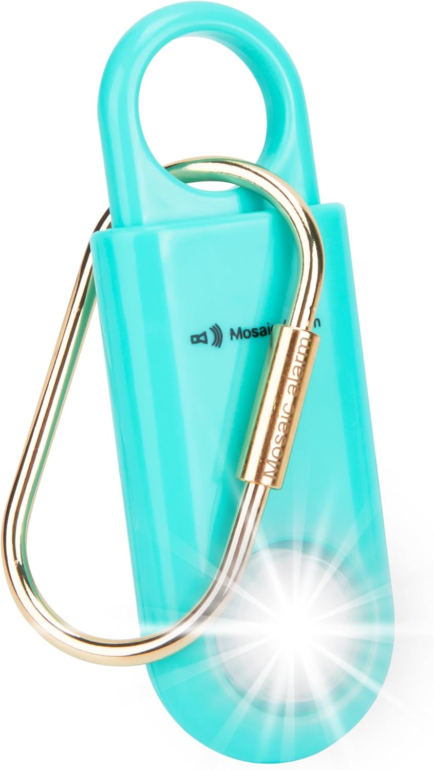 130dB Personal Safety Alarm Ultra Bright Strobe Light. Loud Sound Keychain Siren for Women, School Children, Night Runners, Hiking. Bear Alarm Deterrent. SOS Emergency Self Defense Alerts. Gold